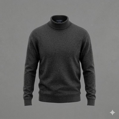 Brooks Brothers Pullover Herren XL Grau 100% Merino Italienisches Garn Rollkragenpullover 