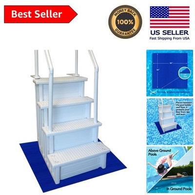 Durable 36'' x 36'' Non-Slip Pool Ladder Mat - Eco-Friendly Vinyl Pad