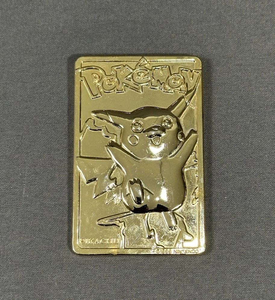 pokemon 23k gold plated trading card limited edition pikachu Vintage Pokémon Pikachu 23K Gold-Plated Card – Burger King Promo (1999
