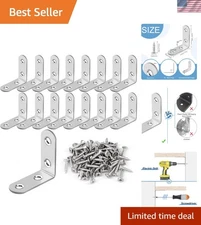 Versatile Stainless Steel Corner Braces - 16 L Brackets and 64 Screws Included