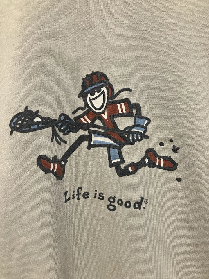 Camisa Life Is Good Jóvenes Niños S 5-6 Gris Gráfico Lacrosse Mangas Cortas Niños Foto 2 de 4