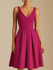 Chiara Boni Fuchsia Fit & Flare  Sleeveless Dress
