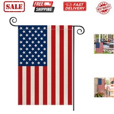 4th of July Patriotic Memorial Day Garden Flag 12x18 Inch Double Sided Outsid...