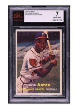 1957 Topps Hank Aaron #20 BVG 7 Near-Mint Stunning Clear Color & Photo Braves