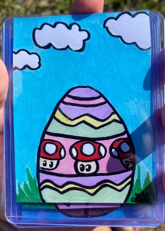 aceo art card Pastel egg #1 made by Lilli DePeppo (pastel egg 1 of 4)