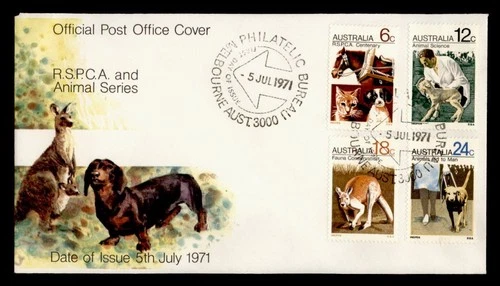 DR WHO 1971 AUSTRALIA FDC RSPCA ANIMAL CACHET COMBO M69273