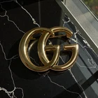 Auth Vintage Gucci Gold GG Brooch Pin With Box And Dust Bag