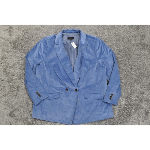 NEU Talbots Blazer blau Baumwolle 20 W Neu mit Etikett - Übergröße Cord zweireihig - Bild 4 von 9