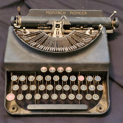 Monarch Pioneer Manual Portable Typewriter, Vintage Steel Manual Typewriter
