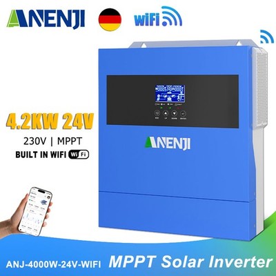 4200W 24V Hybrid Solar Wechselrichter On Off Grid MPPT Charger 100A 500V WIFI