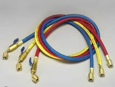 Yellow Jacket 29986 Plus II 1/4" Hose with Compact Ball Valve, 72" (Pack of 3)!