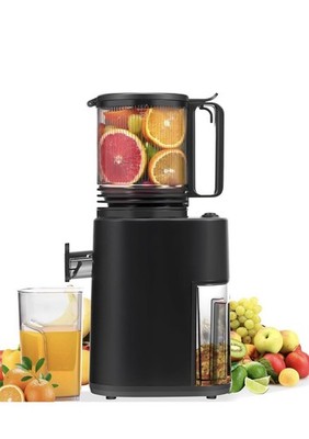 350W Slow Juicer, Double-Layer Super Filter, Easy Assembly, Cold Press, Black