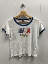 Vintage 1984 Levis Olympics Los Angeles Ringer Shirt Size L Made in USA 80s