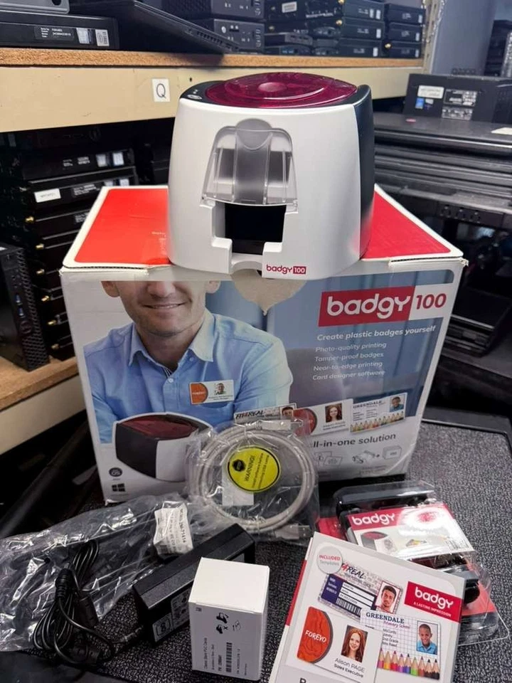 Evolis Badgy 100 Color Printer for Plastic ID Card badges and more New +extra - Image 3 of 4