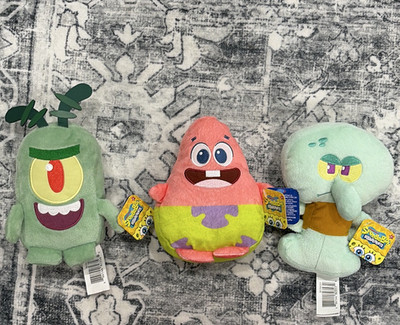 SpongeBob SquarePants Plush Lot Plankton Patrick Star Squidward Tentacles