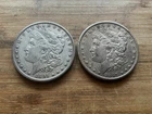 US Morgan Silver Dollars 2 coins circulated details Pre 1904 Lot W7