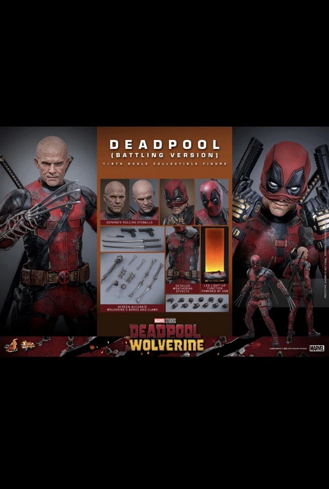 Hot Toys Marvel Deadpool & Wolverine Deadpool Battle Damage MMS782 1/6 Sideshow - Imagem 3 de 4