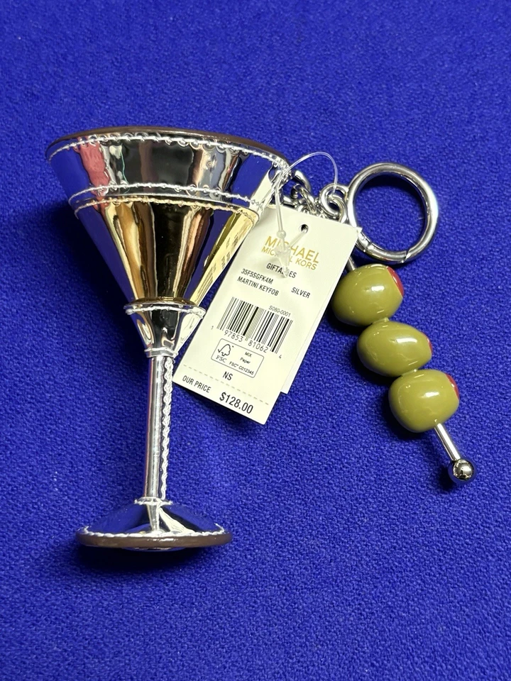Michael Kors Martini Bolso Charm Llavero Las Vegas Plateado NUEVO Foto 2 de 4