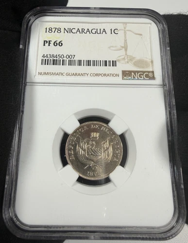 Nicaragua - 1 Centavo - 1878 - NGC PF 66 TOP POP!