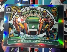 Optic NFL 2025 Packers Dual Downtown Donald Driver Matthew Golden Rookie Card. rookie card picture