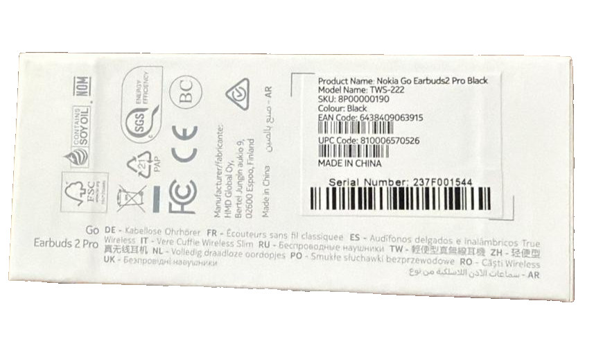 Nokia Go Earbuds 2 Pro True Wireless Bluetooth Earbuds Black &ndash; New OEM