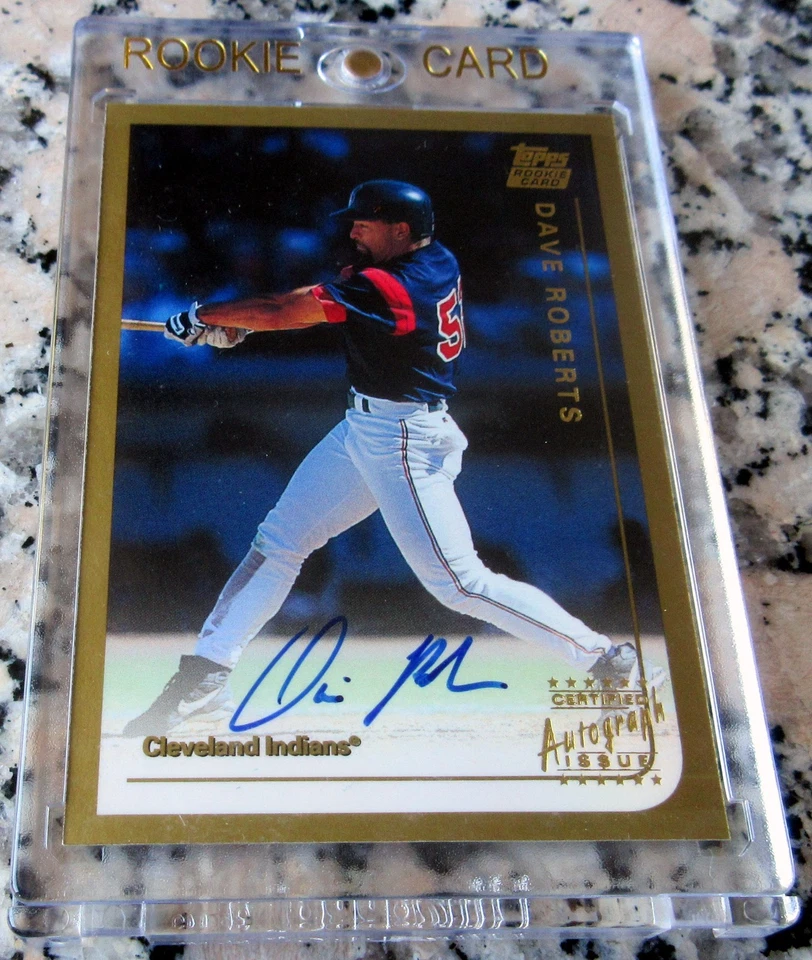 Tarjeta de novato Dave Roberts 1999 Topps intercambiada automática RC Dodgers Manager 4xChamps🔥🔥$ Foto 4 de 4