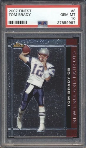 2007 Topps Finest Football Tom Brady #8 PSA 10 PATRIOTS GEM MINT
