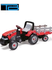 Trattore a Pedali con Rimorchio Bambini 3-8 Anni Sedile Regolabile Clacson- PEG