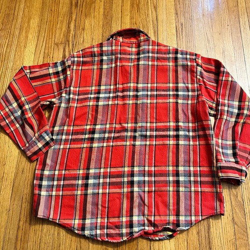 Vintage Big Mike Flannel Shirt Mens XL Red Plaid USA Cotton Heavy - Picture 3 of 6