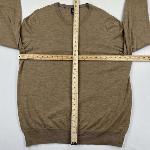 Jos A Bank Traveler Merino Wool 2XL Crewneck Sweater Tan Brown Soft 100% Merino - Picture 6 of 8