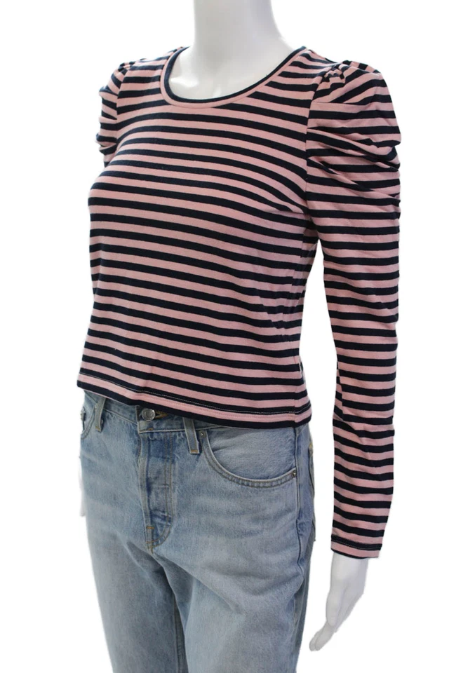 Suéter Rebecca Minkoff Mujer Talia Recortado Azul Rosa Talla Extra Pequeño Foto 2 de 4