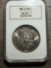 1883-O Ms 63 Morgan Dollar And 50 c 1946 Ms 63 Walking Liberty Gen 3 Old Holder
