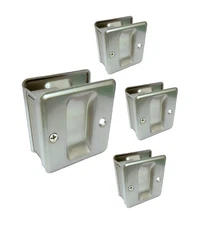 4 Pack Solid Brass Sliding Door Pull Pocket Satin Nickel Hardware Handle Set