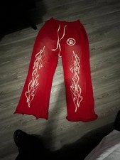  AUTHENTIC Hellstar Flared Sweatpants Red And White Capsule 8, Size XL Men  s