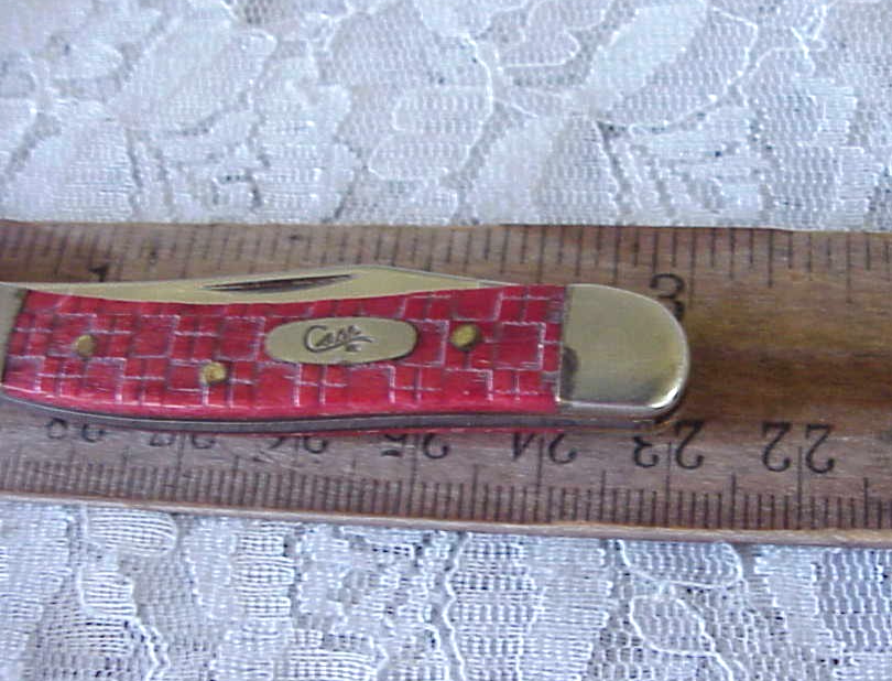 Reg Pock Case Tiny Texas Toothpick Pocket Knife Red CheXX Handle Single Blade 3 ...