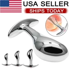 Metal Steel Anal Butt Plug G-spot Probe Prostate Massager Sex Toys for Men Women