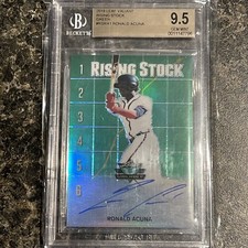 2018 Leaf Valiant Ronald Acuna Jr. Green Rising Stock Auto #/99 BGS 9.5/10