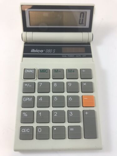 Ibico 080s Calculator Vintage 1984 Working Geek Nerd Collectible  - Afbeelding 1 van 12