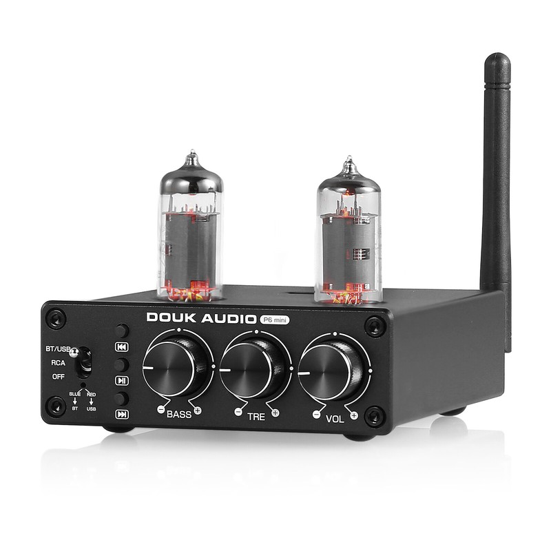 HiFi Valve Tube Preamp with Bluetooth Home Stereo Preamp Receiver Music Player