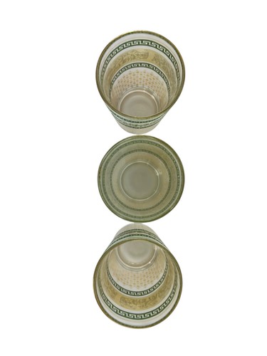 Vintage Jeannette Highball Glasses Green Patrician Greek Key Design Set Of 3 - Picture 11 of 14