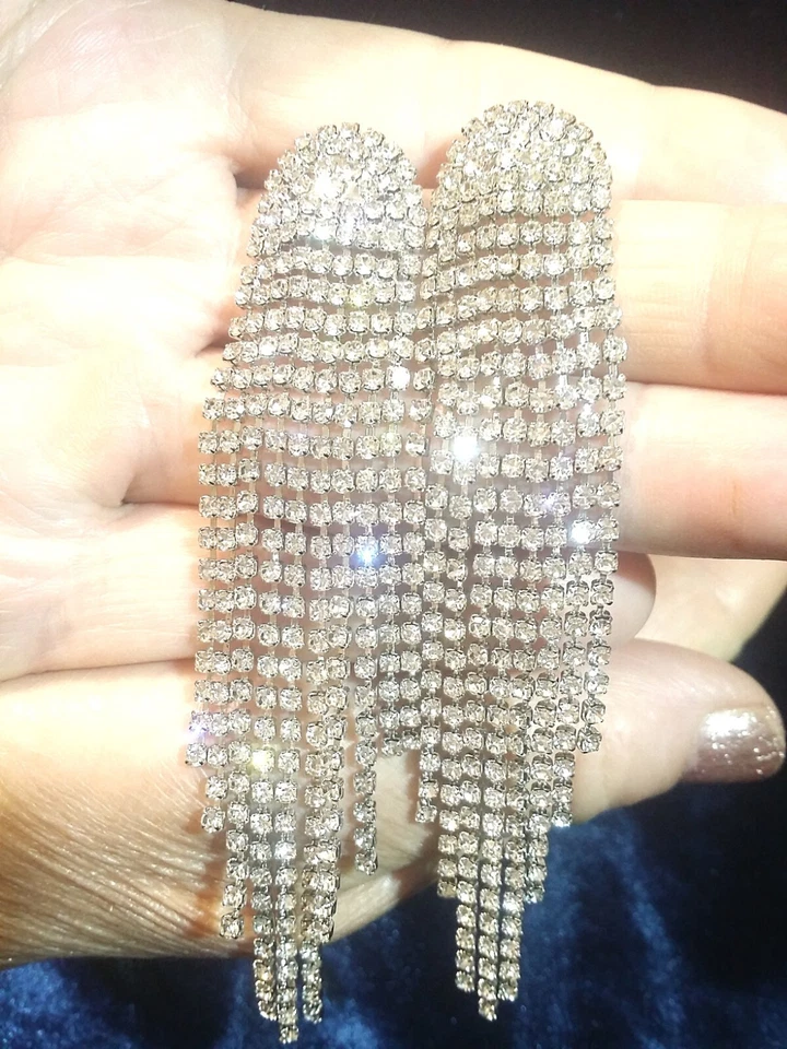 Orecchini Donna Pendenti SWAROVSKI ORIGINALI Argento Cristalli Gioielli sposa - Immagine 4 di 4