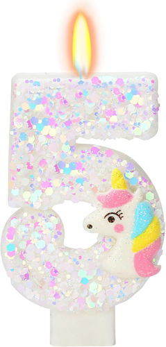 Birthday Candles - Number 5 Candle, Birthday Candles for Cake, Birthday Party Su