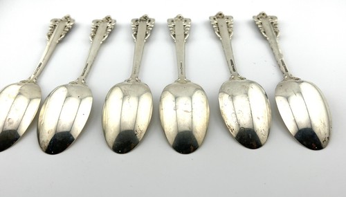 Antique Wallace .925 Sterling Silver Grande Baroque Spoon - Set of 6 - 6-1/8" - Picture 5 of 12