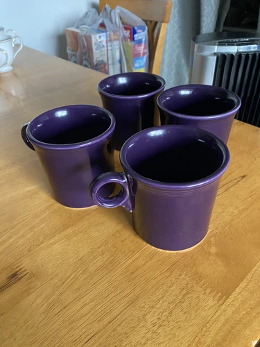FIESTAWARE FIESTA HOMER LAUGHLIN PURPLE PLUM MUGS SET OF FOUR