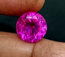 A  Natural Ceylon PINK Sapphire 10.00 Ct Certified Loose GEMSTONE Round Cut