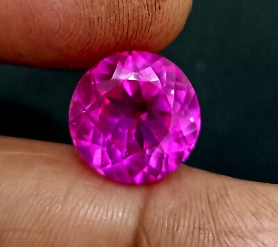 A+ Natural Ceylon PINK Sapphire 10.00 Ct Certified Loose GEMSTONE Round ...