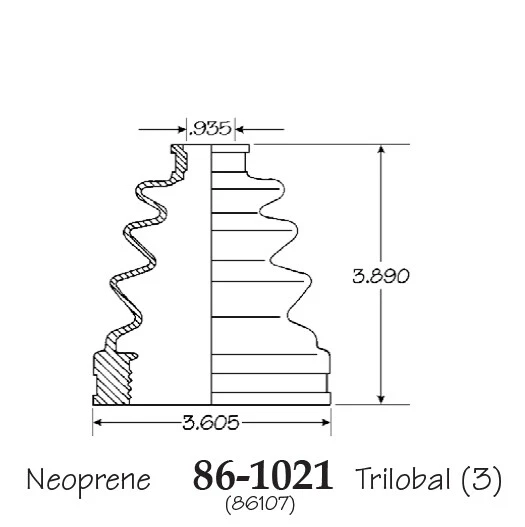 Bota de eje CV interior y exterior para Mazda MX-6 exc Turbo 1988-1992 A/T Foto 2 de 4
