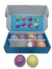Bath Bombs - Large 8 piece 4.5oz each with unicorn or mermaid surprise inside