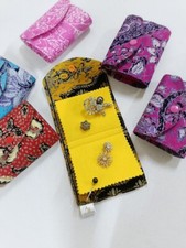 Brooch Pin Organizer Keeper Storage Handmade Batik Malaysia Cotton Felt Red Xmas