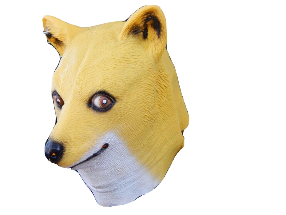 Nuevo Shiba Inu Látex Animal Máscara Halloween Divertido Lindo Espeluznante Disfraz Utilería Foto 4 de 4